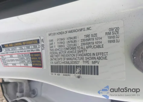 2021 Acura Rdx Technology Package из США, поврежденный, VIN 5J8TC1H53ML003507